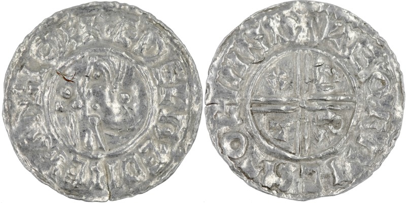 England. Aethelred II. 978-1016. AR Penny (20mm, 1.45g, 9h). Crux type (BMC iiia...