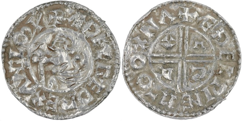 England. Aethelred II. 978-1016. AR Penny (19mm, 1.66g, 6h). Crux type (BMC iiia...