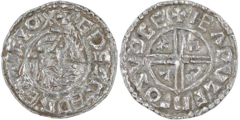 England. Aethelred II. 978-1016. AR Penny (20mm, 1.55g, 6h). Crux type (BMC iiia...
