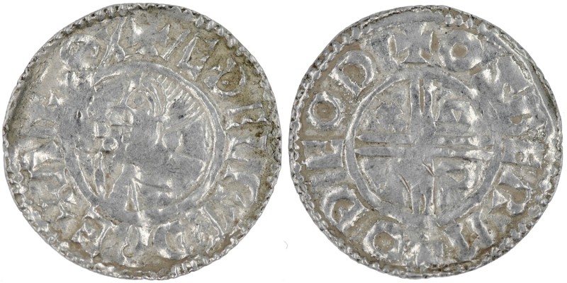 England. Aethelred II. 978-1016. AR Penny (20mm, 1.45g, 12h). Crux type (BMC iii...