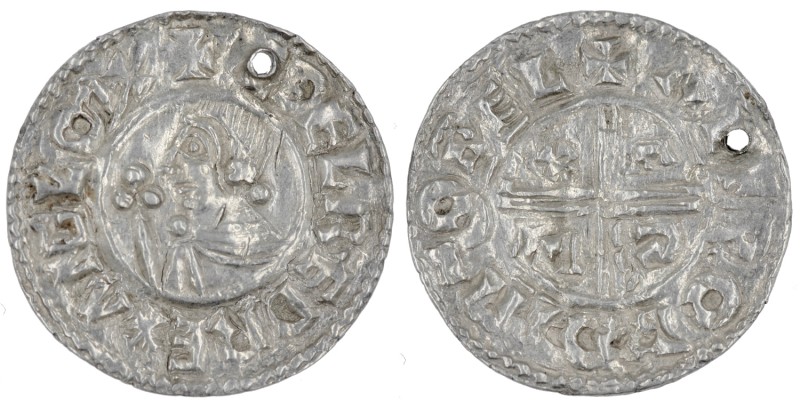 England. Aethelred II. 978-1016. AR Penny (20mm, 1.66g, 12h). Crux type (BMC iii...