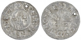 England. Aethelred II. 978-1016. AR Penny (20mm, 1.66g, 12h). Crux type (BMC iiia, Hild. C). Wallingford mint; moneyer Ælfweald. Struck circa 991-997....