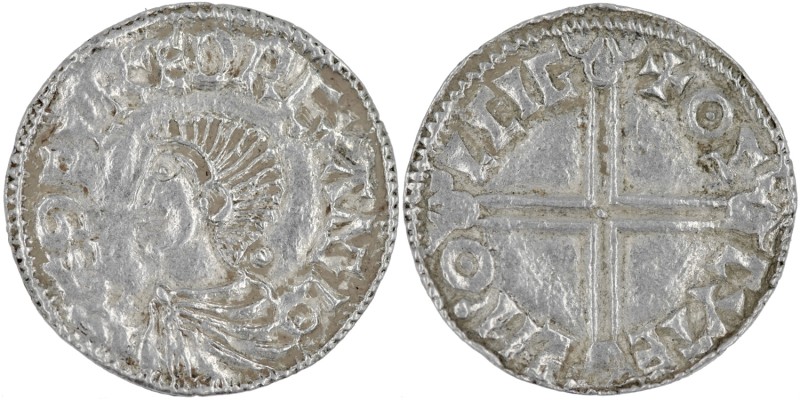 England. Aethelred II. 978-1016. AR Penny (19mm, 1.77g, 4h). Long Cross type (BM...