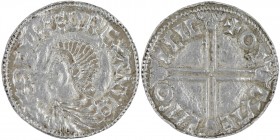 England. Aethelred II. 978-1016. AR Penny (19mm, 1.77g, 4h). Long Cross type (BMC IVa, Hild. D). Chester mint; moneyer Asketill. Struck circa 997-1003...