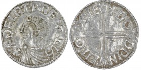 England. Aethelred II. 978-1016. AR Penny (19mm, 1.68g, 12h). Long Cross type (BMC IVa, Hild. D). Dover mint; moneyer Godwine. Struck circa 997-1003. ...