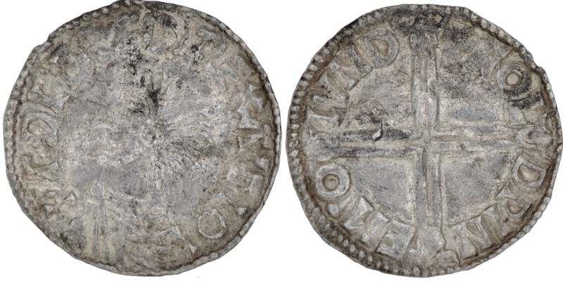 England. Aethelred II. 978-1016. AR Penny (19mm, 1.74 g, 12h). Long Cross type (...