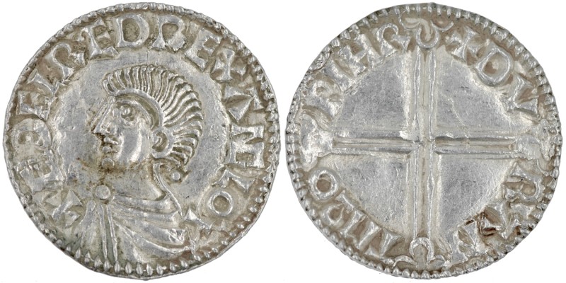 England. Aethelred II. 978-1016. AR Penny (19mm, 1.82g, 6h). Long Cross type (BM...