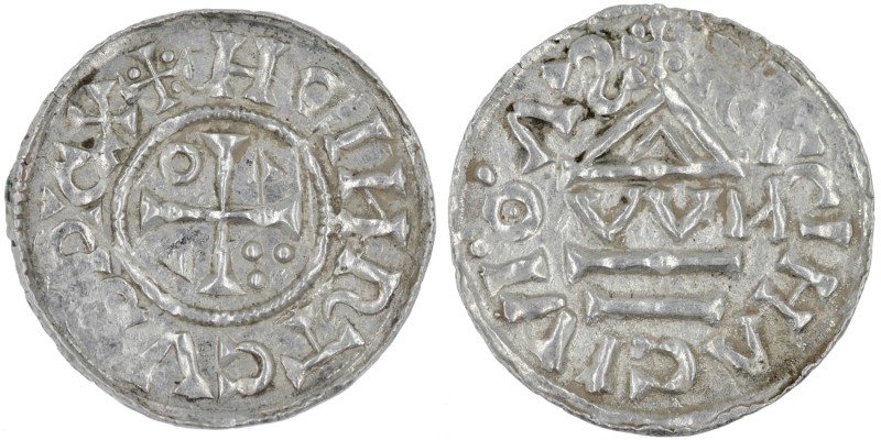 Germany. Duchy of Bavaria. Heinrich IV (II) 1002-1009. AR Denar (21mm, 1.63g). R...