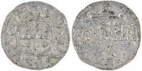 Germany. Cologne. Otto III 983-1002. AR Denar (19mm, 1.18g). Cologne mint. + ODDO + REX, cross with pellets in each angle / S / COLONII / A, Cologne m...