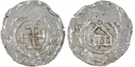 Germany. Konstanz. Otto III to Heinrich II. 983-1002-1024. AR Denar (16mm, 0.70g). Konstanz mint. Cross potent / Church façade. Dbg. 1012 & 1838; Dbg....