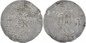 Germany. Diocese of Speyer. Heinrich III 1039-1056. AR Denar (19mm, 0.95g). Crowned head facing / Ship with three oars, on it a cabin with three windo...