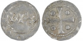 The Netherlands. Deventer. Heinrich II 1002-1014. AR Denar (15mm, 1.07g). Deventer mint. REX / Cross with pellets in each angle. Ilisch 1.5. Very Fine...