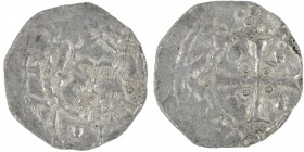 The Netherlands. Tiel. Heinrich III 1036-1056 or Heinrich IV 1056-1106. AR Denar (17mm, 0.50g). +[ODENID+H...]•V, crowned head facing / + [__]A, Cross...