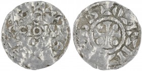 The Netherlands. North or West Netherland. Ca 1000. AR Denar (18mm, 0.79g). Unknown mint in Western or Northern Netherlands. OIOIII, pseudo legend / C...