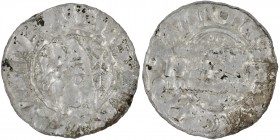 The Netherlands. Friesland. Bruno III 1038-1057. AR Denar (16mm, 0.67g). Uncertain mint. +HEINRICVS RE, crowned head right, cross-tipped scepter befor...