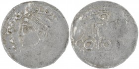 The Netherlands. Maasland. Otto III 983-996. AR Denar (18mm, 1.27g). Unknown mint in Western part of Netherlands. [+]OTTOGRADI[REX], bust left / S / C...