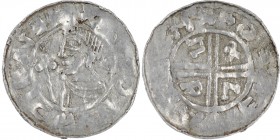 Pomerania(?). After 991. AR Penny (18mm, 1.17 g). Slavic imitation of Aethelred II crux type (BMC iiia, Hild. C). Struck after 991. Bareheaded draped ...