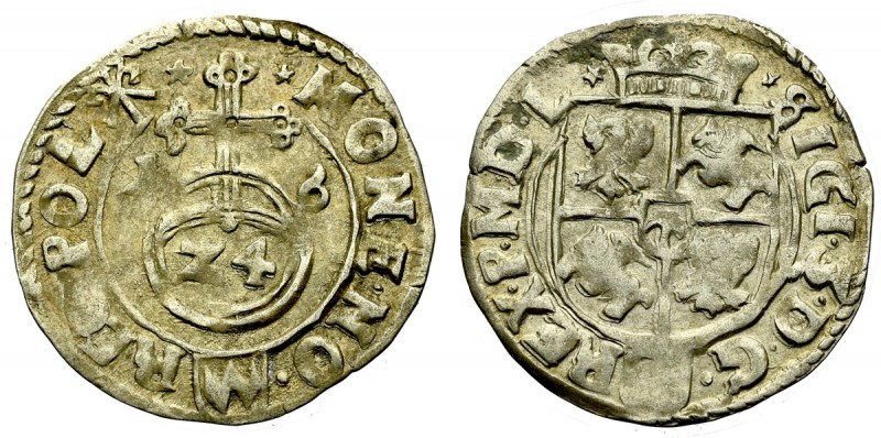 Sigismund III, 1,5 groschen 1616, Cracow Ładnie zachowany egzemplarz w zielonkaw...