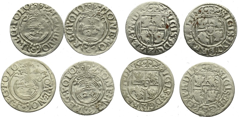 Sigismund III, lot of 1,5 groschen 1620, Bromberg Ciekawy zestaw 4 półtoraków z ...