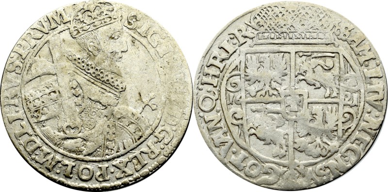 Sigismund III, 18 groschen 1621, Bromberg - PRV M Obiegowy egzemplarz. Odmiana z...