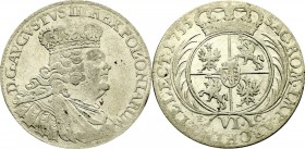 Germany, Saxony, Friedrich August II, 6 groschen 1755, Leipzig