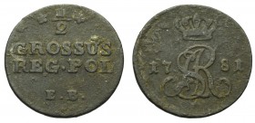 Stanislaus Augustus, 1/2 groschen 1781 R4