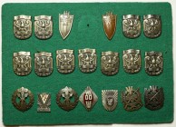 PRL, Zestaw wczesnych odznak szkół wojskowych + odznaki grunwaldzkie (20 egz)