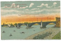Polska, Pocztówka wysadzony most, Feldpost Landwehra