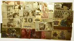 Zestaw banknotów pozłacanych (26 egz)