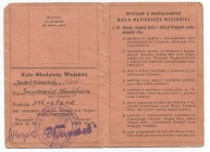 II RP, Legitymacja Centralny Związek Młodej Wsi 1938 Sierpc/Budy Milewskie