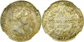 Kingdom of Poland, Nicholas I, 1 zloty 1830 - NGC MS62