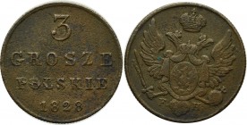 Kingdom of Poland, Nicholas I, 3 groschen 1828