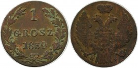 Poland under Russia, Nicholas I, 1 groschen 1839
