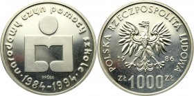 PRL, 1.000 złotych 1986 Narodowy czyn pomocy szkole - Próba Ni