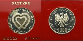 PRL, 1.000 złotych 1986 Pomnik szpital - Próba Ni