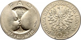 Peoples Republic of Poland, 10 zloty 1971 FAO - Specimen CuNi