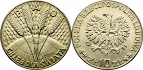 Peoples Republic of Poland, 10 zloty 1971 FAO - Specimen CuNi