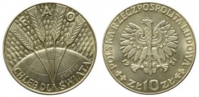 PRL, 10 złotych 1971 FAO- Próba CuNi