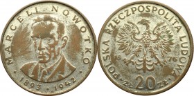 PRL, 20 złotych 1976 Nowotko - fałszerstwo z epoki