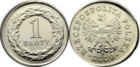 III RP, 1 złoty 2009 - destrukt niecentryczne bicie