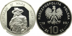 III RP, 10 złotych 1999 Władysław IV Waza - NGC PF69 Ultra Cameo