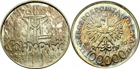III RP, 100.000 złotych 1990 Solidarność - GRUBA