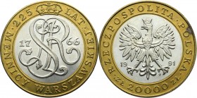 III Republic of Poland, 20.000 zloty 1991 225 years of Warsaw Mint