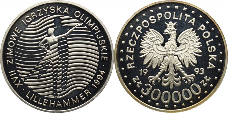 III RP, 300.000 złotych 1993 Lillehammer 
Grade: Proof- 

Polen, Poland