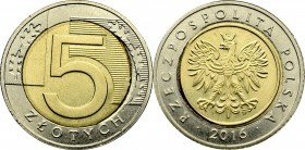 III RP, 5 złotych 2016 - destrukt