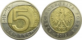 III RP, 5 złotych 2016 - destrukt