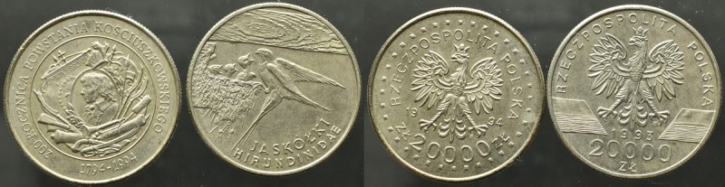 III RP, Zestaw 20.000 złotych 1993-94 
Grade: UNC 

Polen, Poland