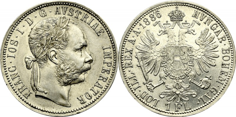 Ausro-Węgry, 1 floren 1886 
Grade: AU/UNC 

Austria, Osterreich