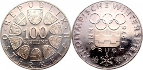 Austria, 100 schilling 1976 - Zimowe Igrzyska Olimpijskie Innsbruck