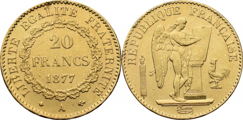 France, 20 francs 1877 
Grade: AU